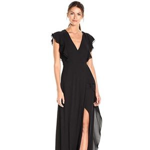 bcbg callie ruffled gown